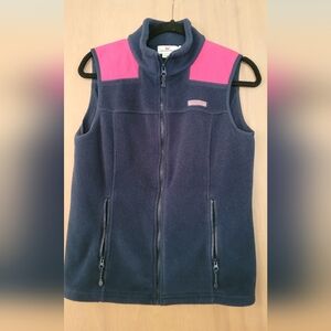 Vineyard Vines Navy and Pink Fleece Vest